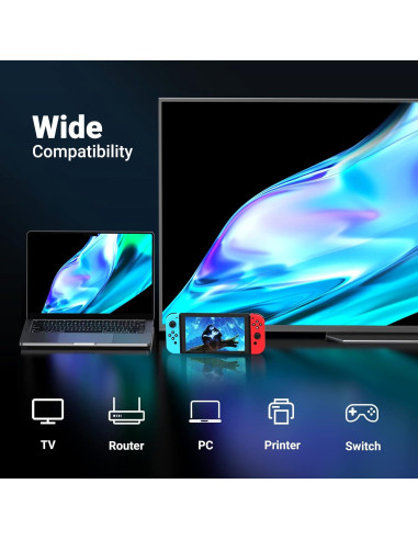 Extensor Ethernet UGREEN 10Gbps 10 Acopladores Cat8 Cat7 Cat6