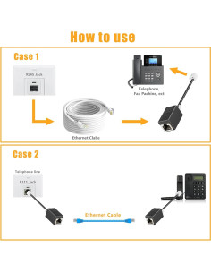 Adaptador RJ45 a RJ11 Uvital - Paquete de 4, Conexión Teléfono 2