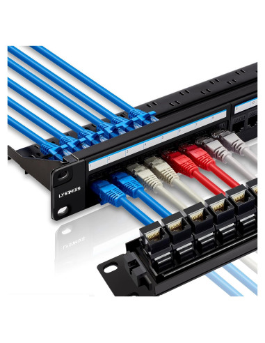 Panel de Parcheo RJ45 Cat6 24 Puertos Lysymixs 19"