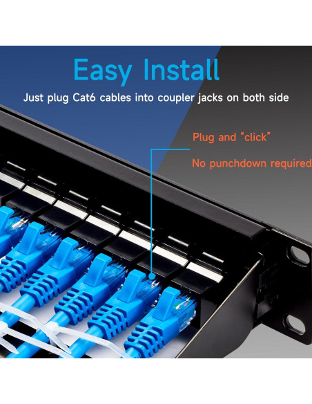 Panel de Parcheo RJ45 Cat6 24 Puertos Lysymixs 19"