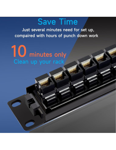 Panel de Parcheo RJ45 Cat6 24 Puertos Lysymixs 19"