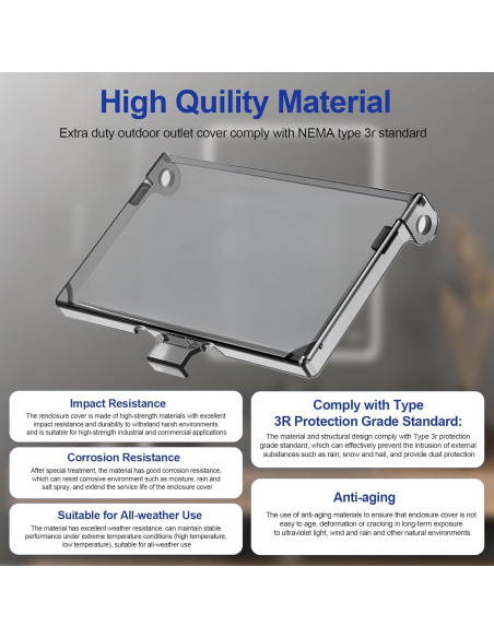 Cubierta de Caja Eléctrica Horizontal DBHC-1 Tipo 3R - 2 Pcs