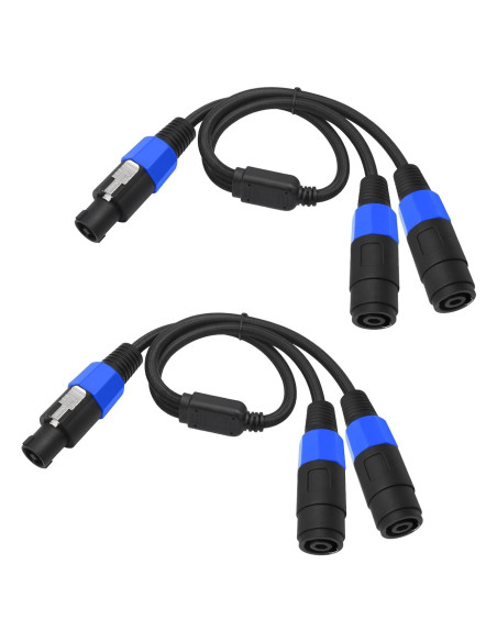 Cable Divisor Y Speakon HUALEU 2 pies Macho a Doble Hembra