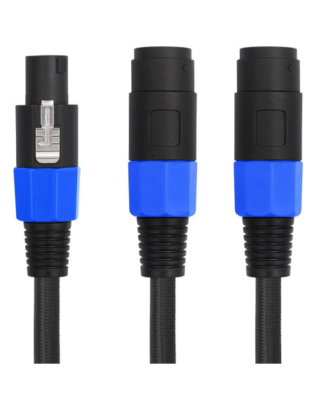 Cable Divisor Y Speakon HUALEU 2 pies Macho a Doble Hembra