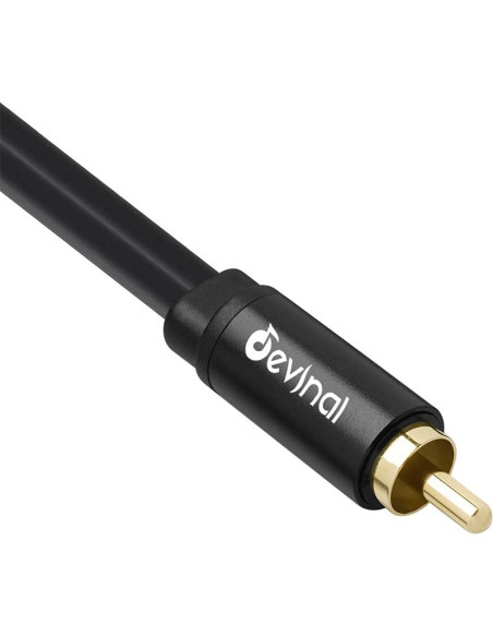 Divisor RCA Devinal 1 Macho a 2 Hembras 10 pulgadas Baño de Oro
