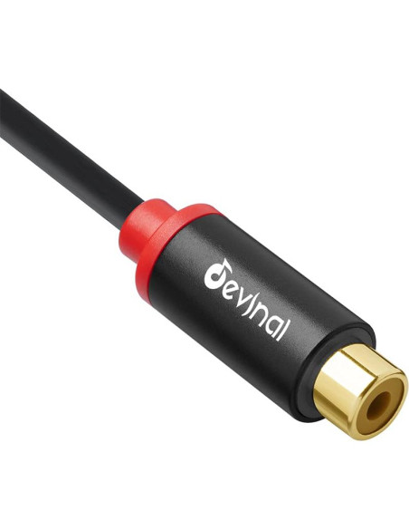 Divisor RCA Devinal 1 Macho a 2 Hembras 10 pulgadas Baño de Oro