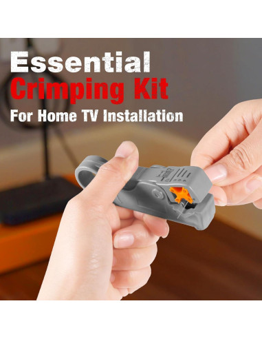Crimpadora de Cable Coaxial ELenest RG59 RG6 3-en-1 Kit Completo