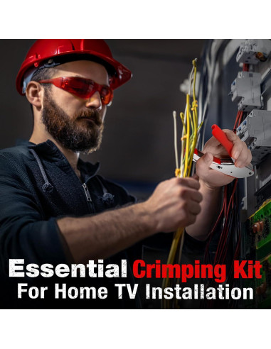 Crimpadora Coaxial ELenest RG59 RG6 con Pelacables y Conectores