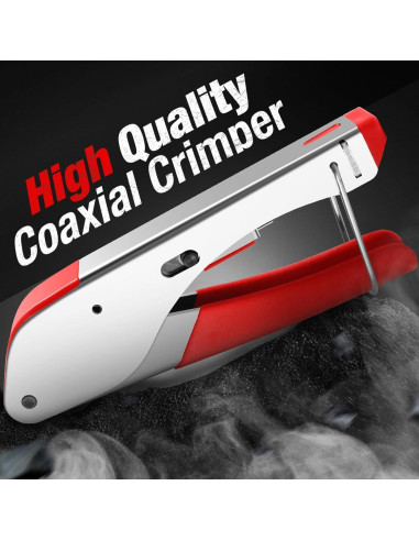 Crimpadora de Cable Coaxial ELenest RG59 RG6 3-en-1 Kit Completo