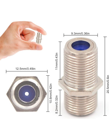 Conector Coaxial VCE F-Type Hembra a Hembra RG6 - Paquete de 2