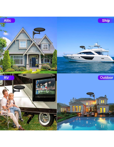 Antena de TV Exterior Omnidireccional GZMJRD 200 millas HD Antena de TV Exterior Omnidireccional GZMJRD 200 millas HD