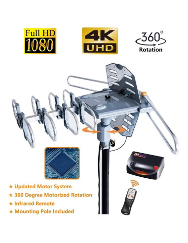 Antena de TV Digital Exterior McDuory 150 Millas HDTV 4K