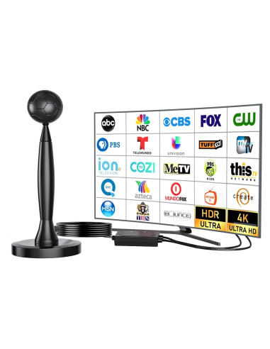 Antena de TV Digital HD Amplificada GREVA 4K Interior 2414 km