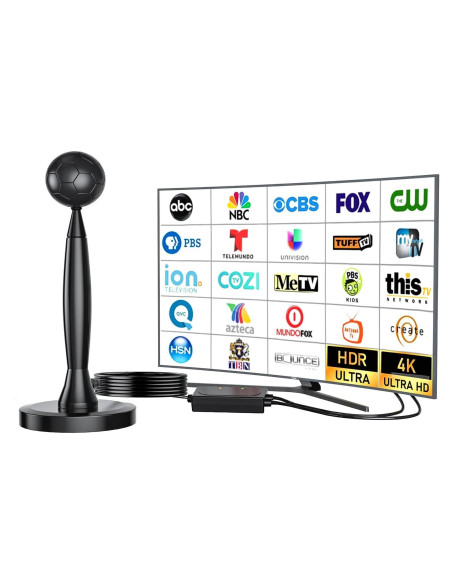Antena de TV Digital HD Amplificada GREVA 4K Interior 2414 km