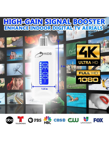 Amplificador de señal de TV HIDB 25dBi USB bajo ruido