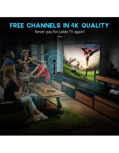 Antena de TV Digital HD Amplificada GREVA 4K Interior 2414 km