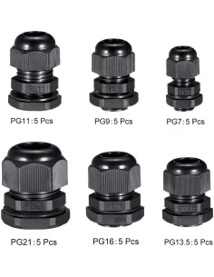 Conectores de Cable Impermeables IP68 uxcell PG7-PG21 30 Pcs 2