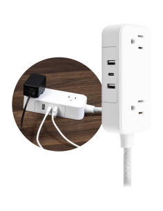 Toma de Corriente Plana GE 6ft con 2 USB-A y 1 USB-C 2