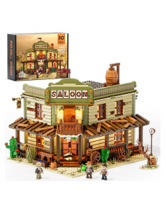 Juego de Bloques FUNWHOLE Saloon del Oeste con Luz LED