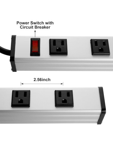 Regleta de Enchufes de Metal CCCEI 10 Salidas 1.22m 15A
