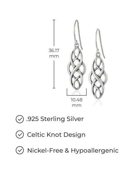 Pendientes Colgantes Amazon Essentials Plata Estilizados