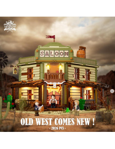 Juego de Bloques FUNWHOLE Saloon del Oeste con Luz LED 2