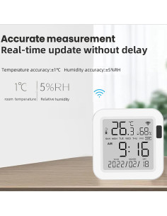 Termómetro Higrometro WiFi Gaoducash con Pantalla LCD 3" 2
