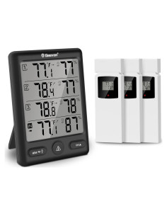 Termómetro Digital Inalámbrico Geevon con 3 Sensores - Interior/Exterior