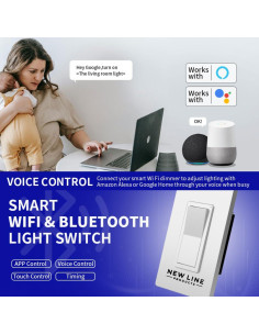 Interruptor de Luz Inteligente WiFi Bluetooth NUEVA LÍNEA 135g 2