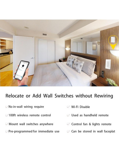 Interruptor de luz regulable Humpptom inalámbrico con control Alexa