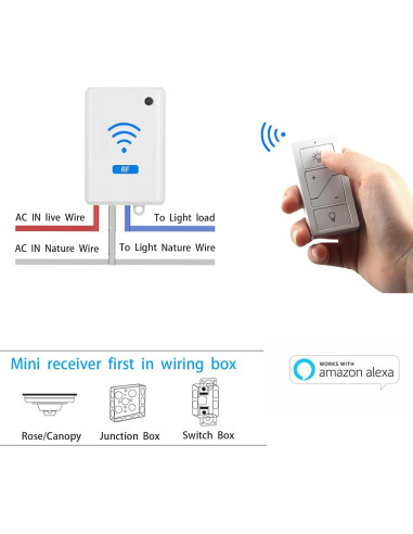 Interruptor de luz regulable Humpptom inalámbrico con control Alexa