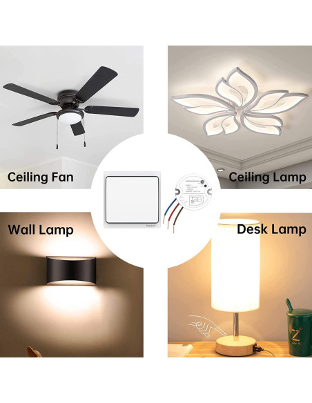 Interruptor de Luz Inalámbrico Autoalimentado Linptech K4R+R2 Interruptor de Luz Inalámbrico Autoalimentado Linptech K4R+R2