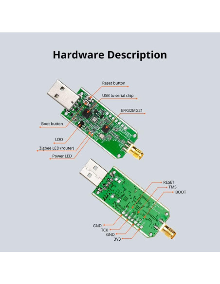 Adaptador USB Zigbee 3.0 Smilewolf ZBDongle-E Inalámbrico