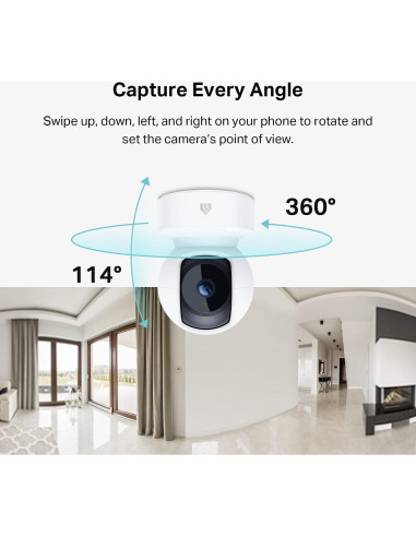 Cámara de Seguridad Kasa 2K QHD Pan/Tilt, Visión Nocturna