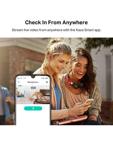 Cámara de Seguridad Kasa 2K QHD Pan/Tilt, Visión Nocturna
