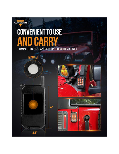 Control Remoto Inalámbrico Auxbeam 12 Canales para Panel AC-1200