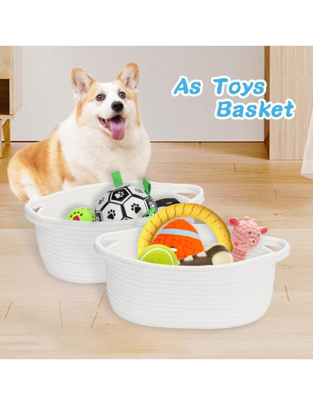 Cesta Pequeña ABenkle Ovalada de Algodón para Almacenamiento