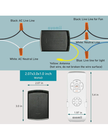 Kit Control Remoto Universal para Ventilador de Techo AUOMII