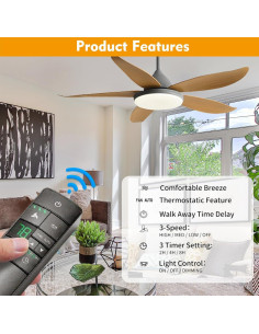 Control Remoto para Ventilador de Techo Breeze Bay HD3 3 Velocidades 2