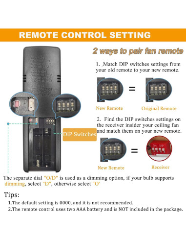 Control Remoto para Ventilador de Techo Breeze Bay HD3 3 Velocidades