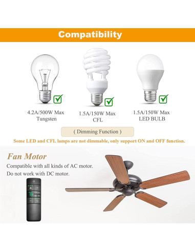 Control Remoto para Ventilador de Techo Breeze Bay HD3 3 Velocidades