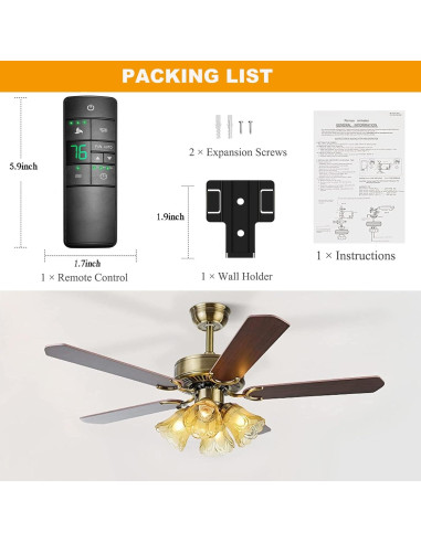 Control Remoto para Ventilador de Techo Breeze Bay HD3 3 Velocidades