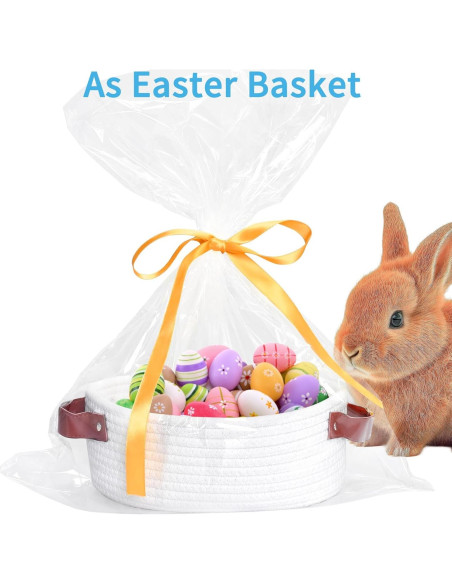 Cesta Pequeña ABenkle Ovalada de Algodón para Almacenamiento