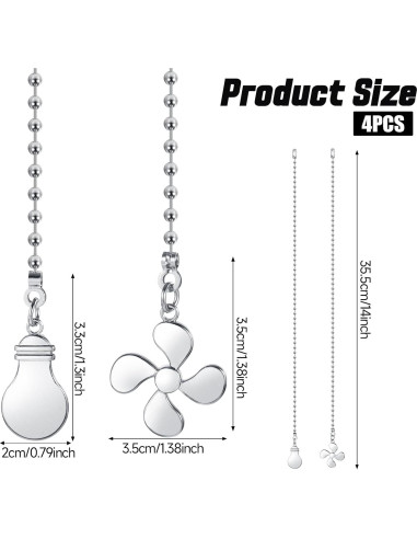 Juego de Cadenas de Tirar Prasacco 4 Pcs 30.48 cm Plata