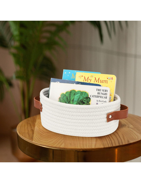 Cesta Pequeña ABenkle Ovalada de Algodón para Almacenamiento