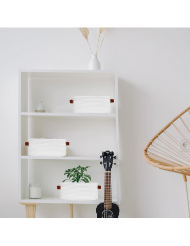 Cesta Pequeña ABenkle Ovalada de Algodón para Almacenamiento