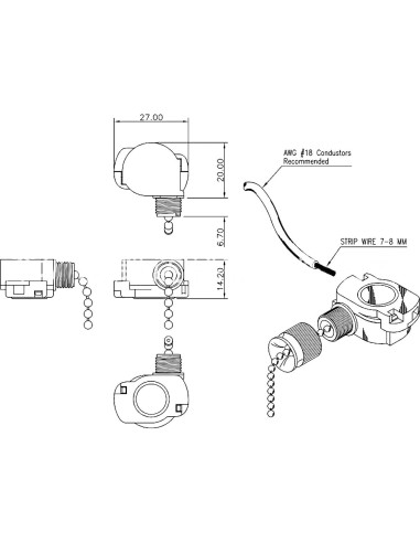 Interruptor de Luz de Ventilador de Techo E87438 2 Pcs 6A