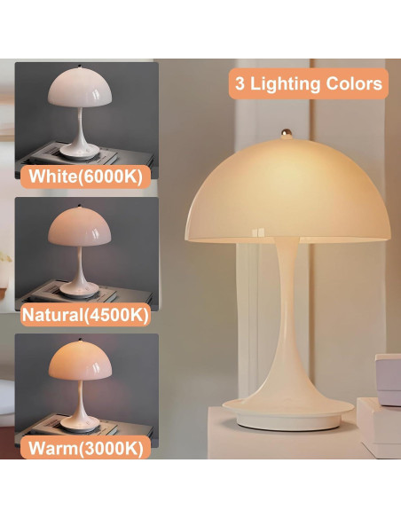 Lámpara de Mesa Inalámbrica DIVEKID 23cm Táctil 3 Colores