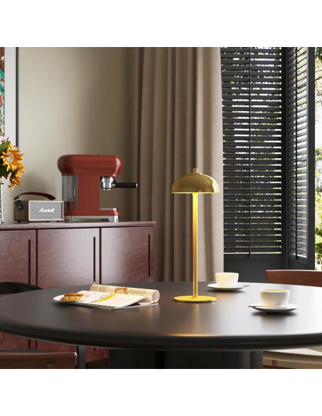 Lámpara de Mesa Inalámbrica JONEMO Oro Cepillado 5000mAh