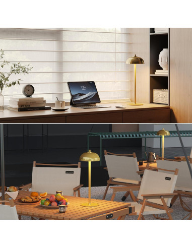 Lámpara de Mesa Inalámbrica JONEMO Oro Cepillado 5000mAh